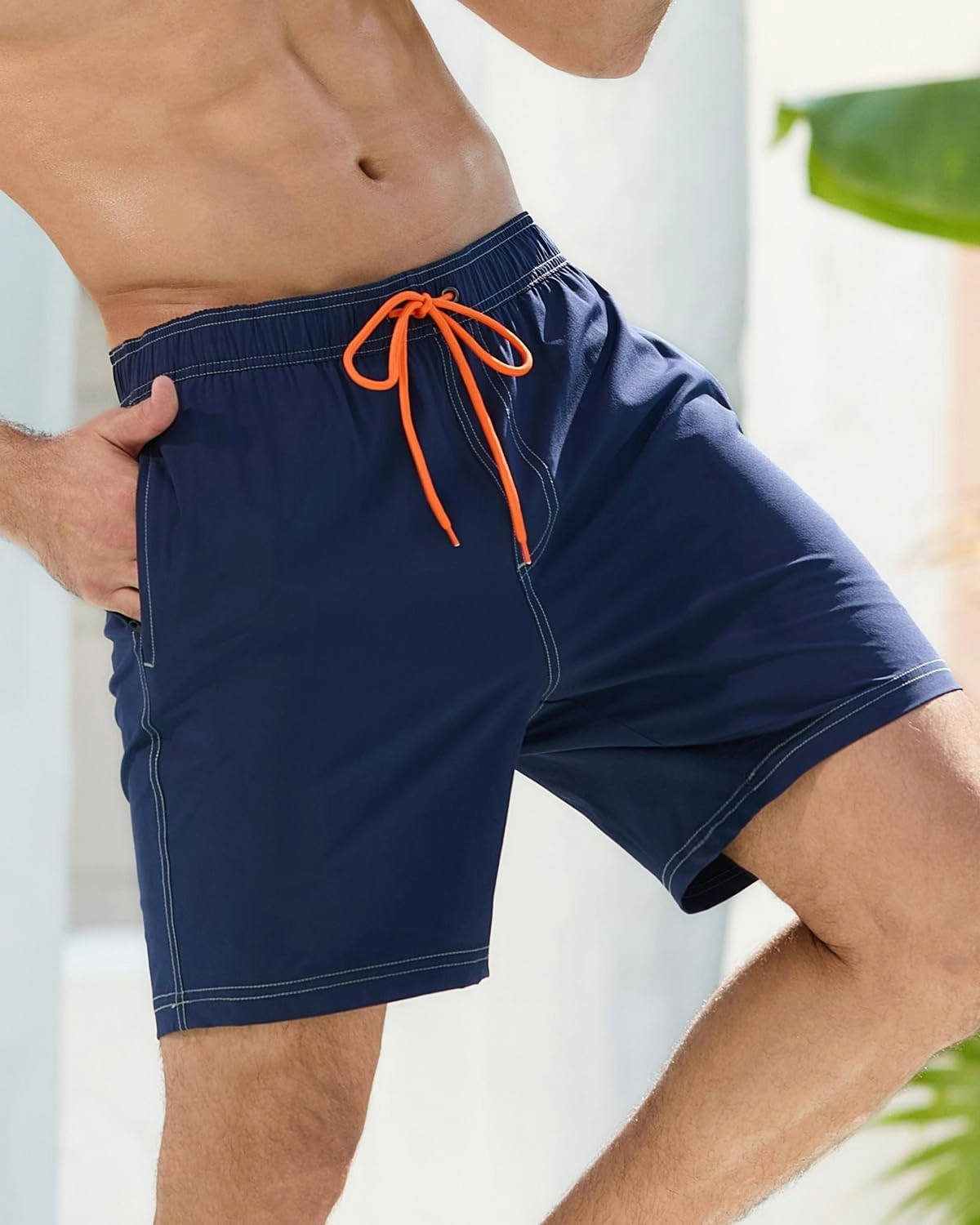 difficort Mens Swim Trunks with Compression Liner Quick-Dry Bathing Suit with Zipper Pockets