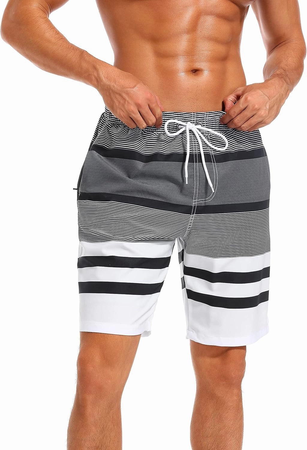 difficort Mens Swim Trunks with Compression Liner Quick Dry Bathing Suits Shorts with Zipper Pockets
