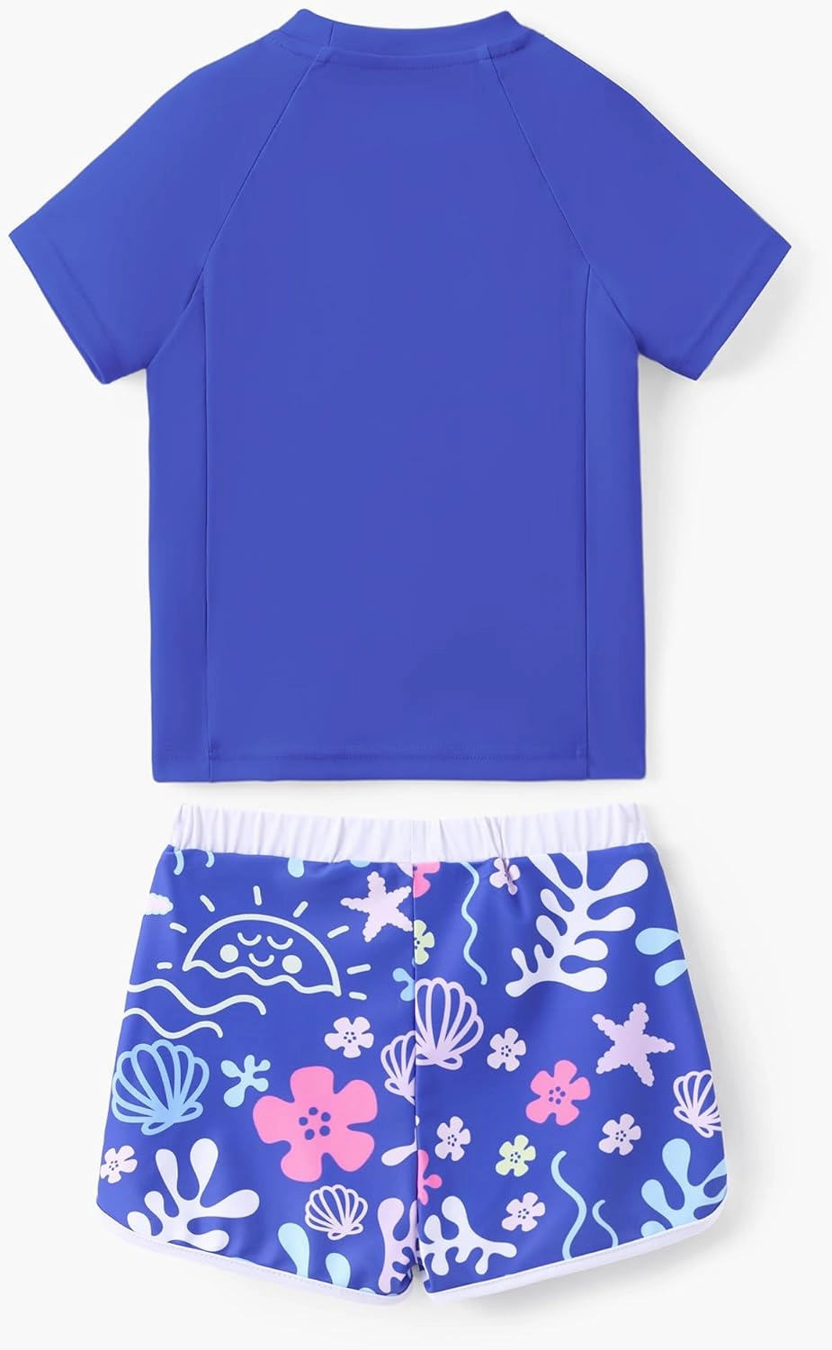 Disney Frozen Elsa Princess Girls Two Piece UPF 50  Protection Quick-Dry Short Sleeve Swim Sets Rashguard Bathing Suit
