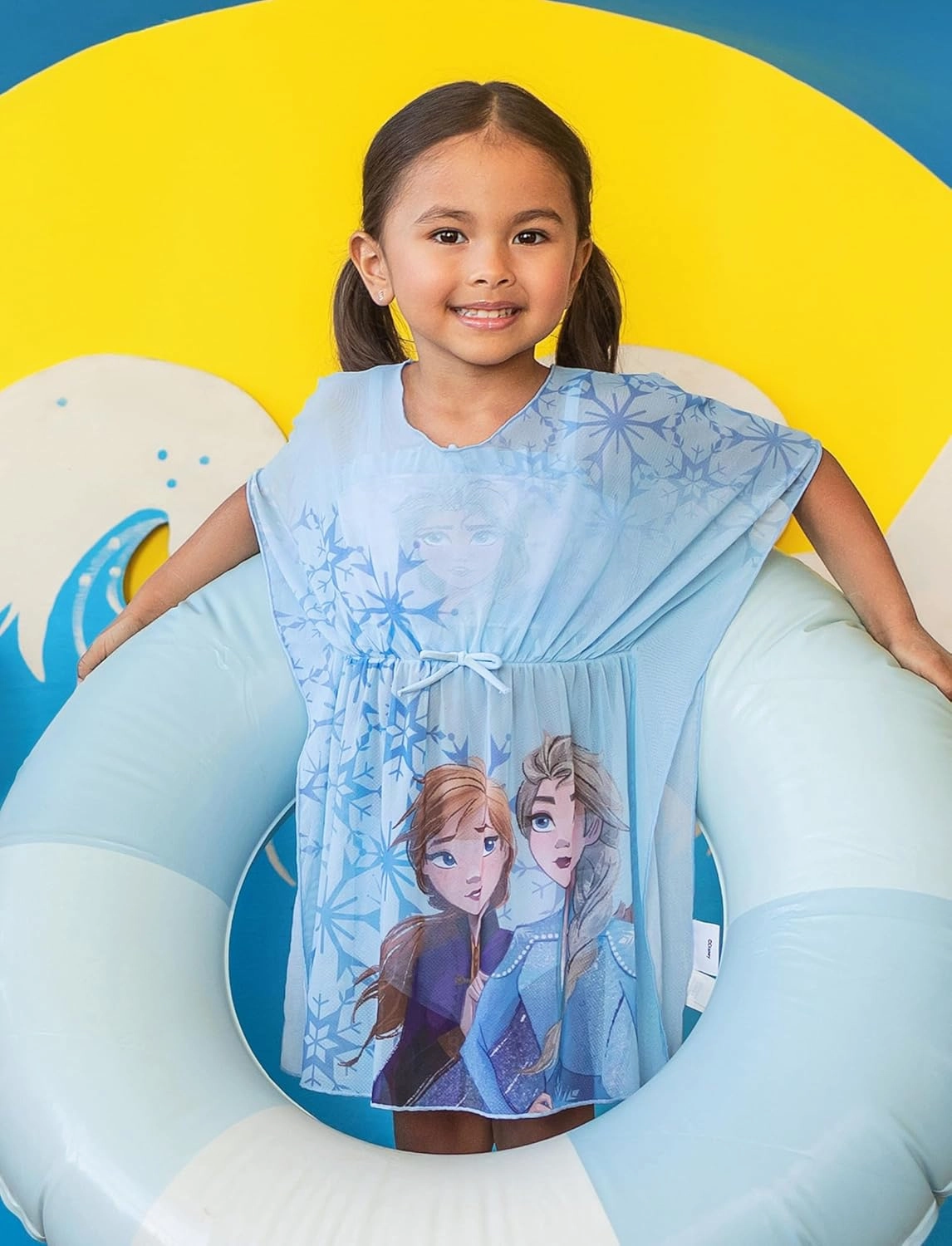 Disney Frozen Elsa Princess Minnie Ariel Girl 3 Piece Swimsuit Bikini Tankini Bathing Suit with Cover Up Set UPF 50  Swimwear