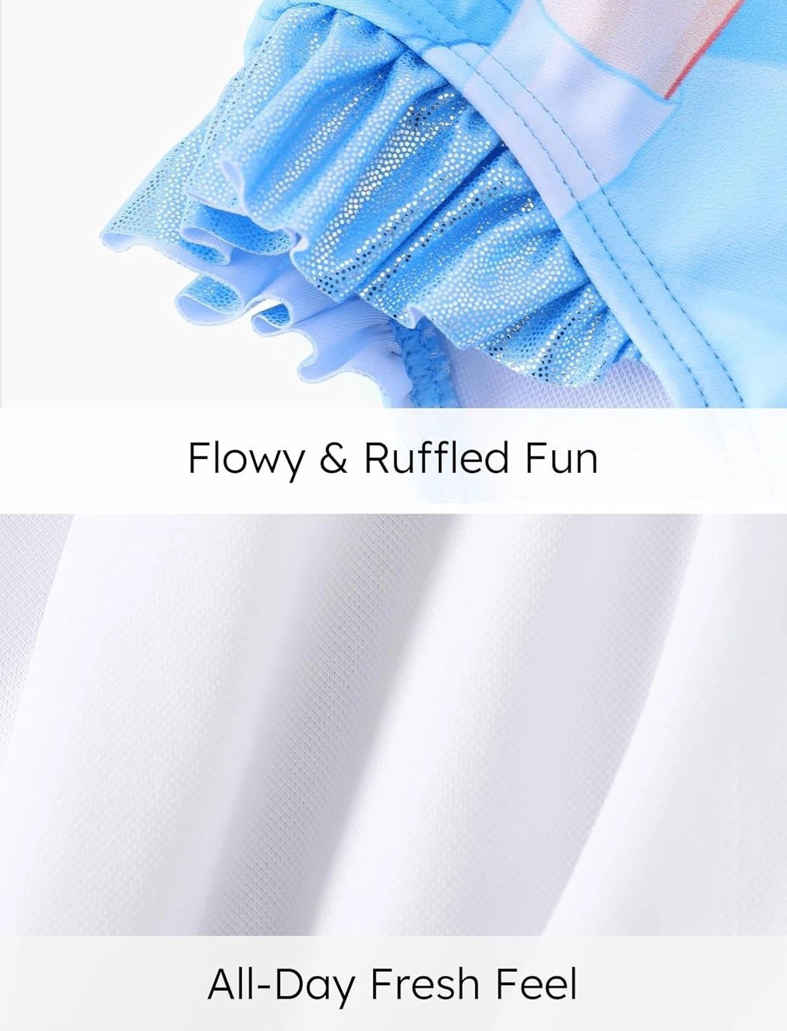 Disney Mickey and Friends Girls One Piece Swimsuits Ruffles Swimwear Beach Sport Bathing Suit