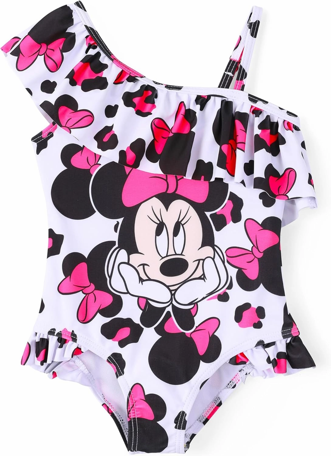 Disney Mickey and Friends Girls One Piece Swimsuits Ruffles Swimwear Beach Sport Bathing Suit
