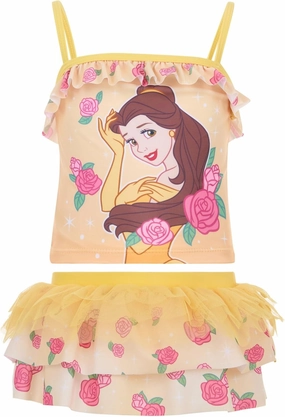 Disney Princess Girls UPF 50  Tankini Top and Swim Skirt Swimsuit Set Toddler to Big Kid Sizes (2T - 10-12)