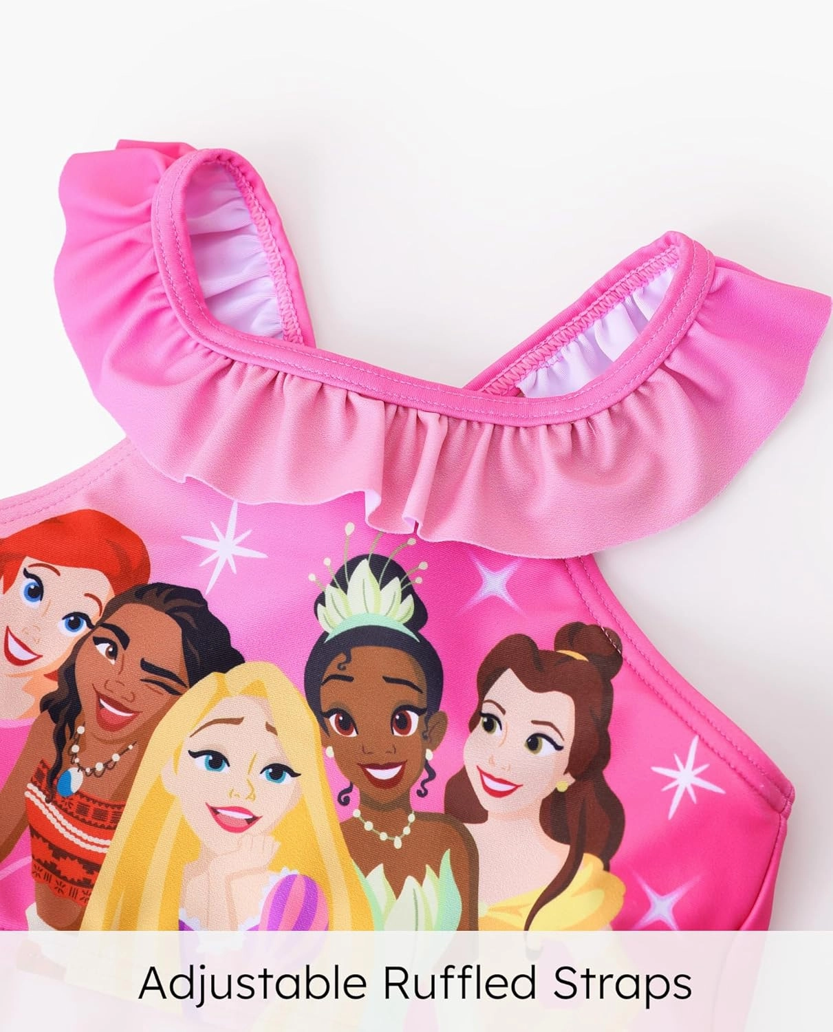 Disney Princess Toddler Girls Two Piece Tankini Top and Bow Tie Bikini Bottom Beach Swimwear Set