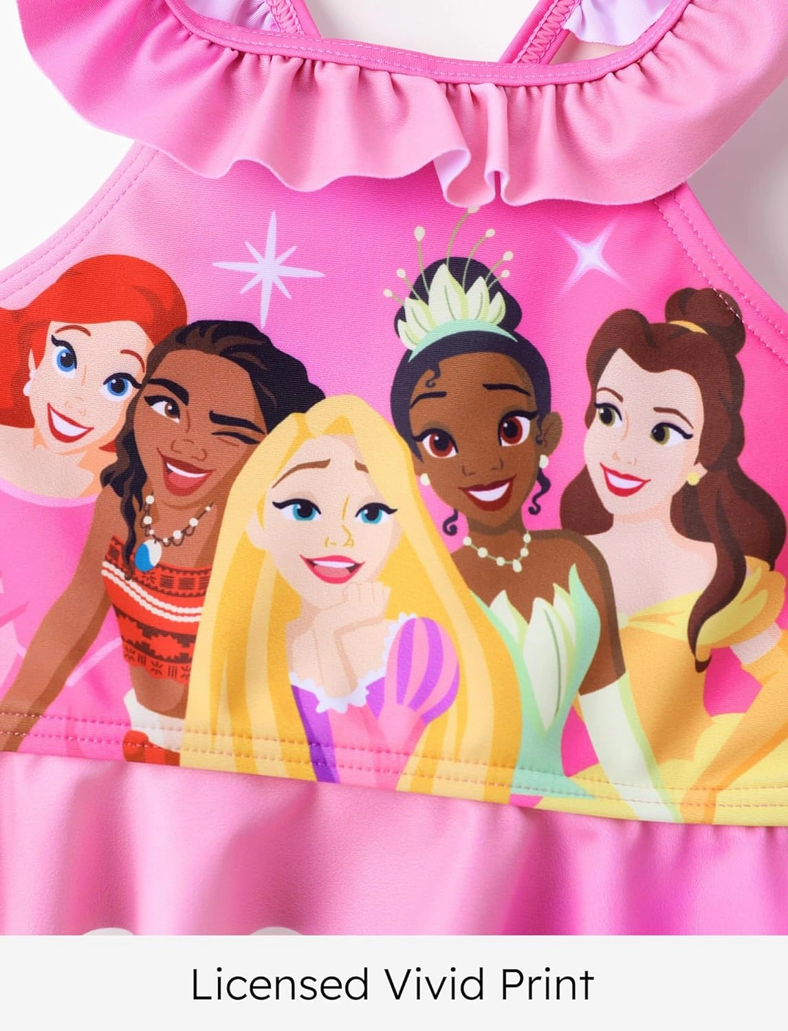 Disney Princess Toddler Girls Two Piece Tankini Top and Bow Tie Bikini Bottom Beach Swimwear Set