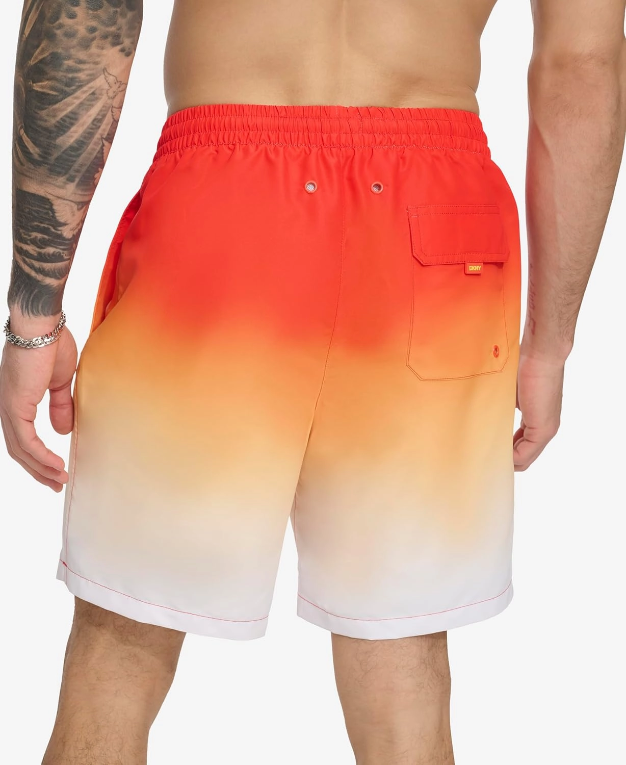DKNY Men's Lightweight Quick Dry Volley UPF 40  Protection Swim Trunk