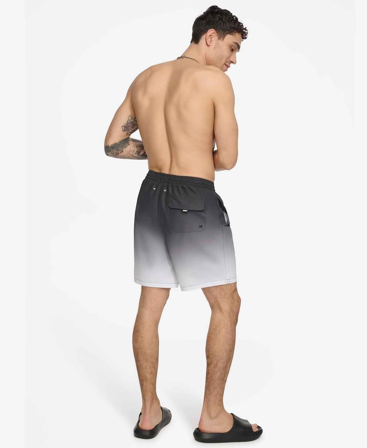 DKNY Men's Lightweight Quick Dry Volley UPF 40  Protection Swim Trunk