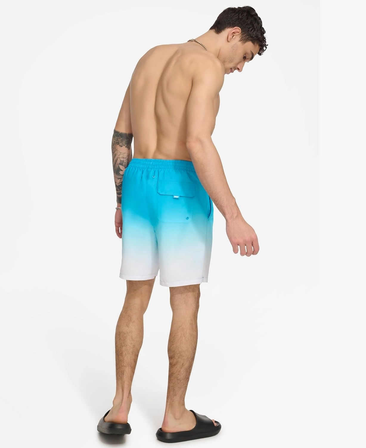 DKNY Men's Lightweight Quick Dry Volley UPF 40  Protection Swim Trunk