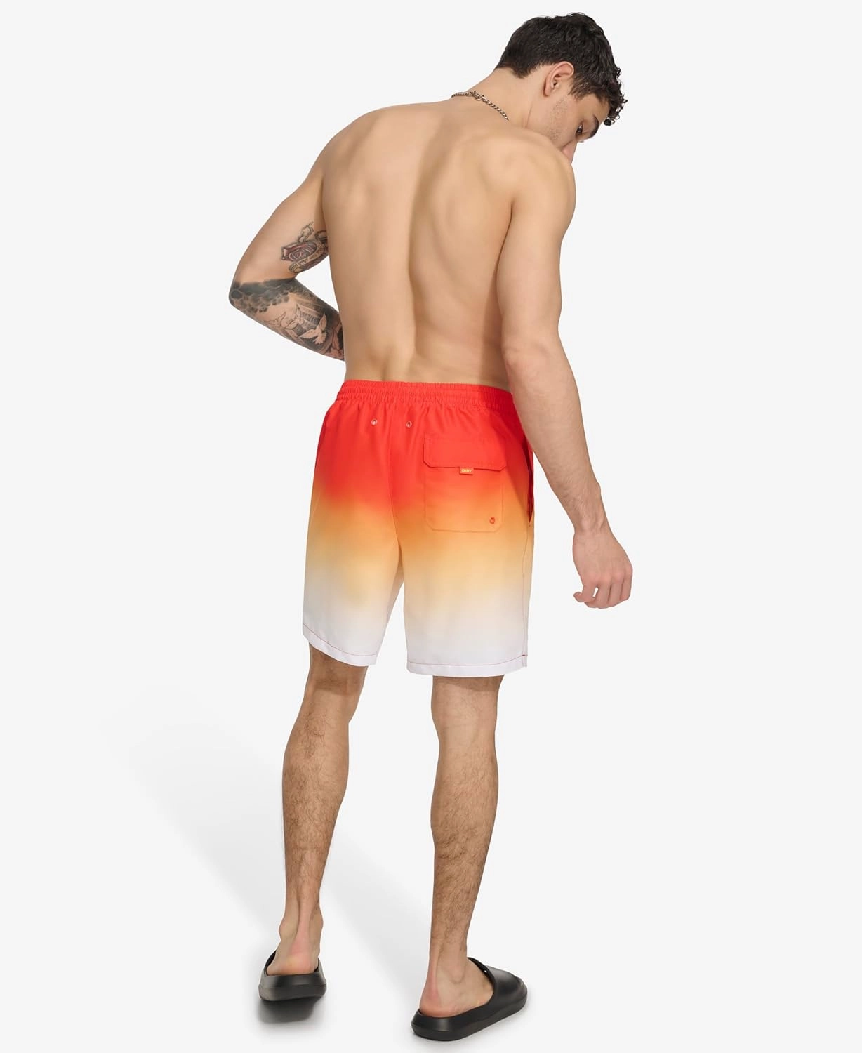 DKNY Men's Lightweight Quick Dry Volley UPF 40  Protection Swim Trunk