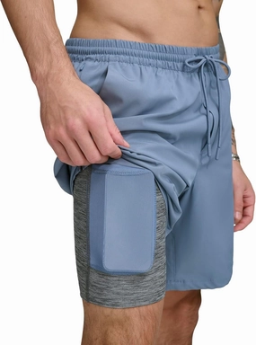 DKNY Men's Stretch Quick Dry Volley UPF 40  Protection Swim Trunk