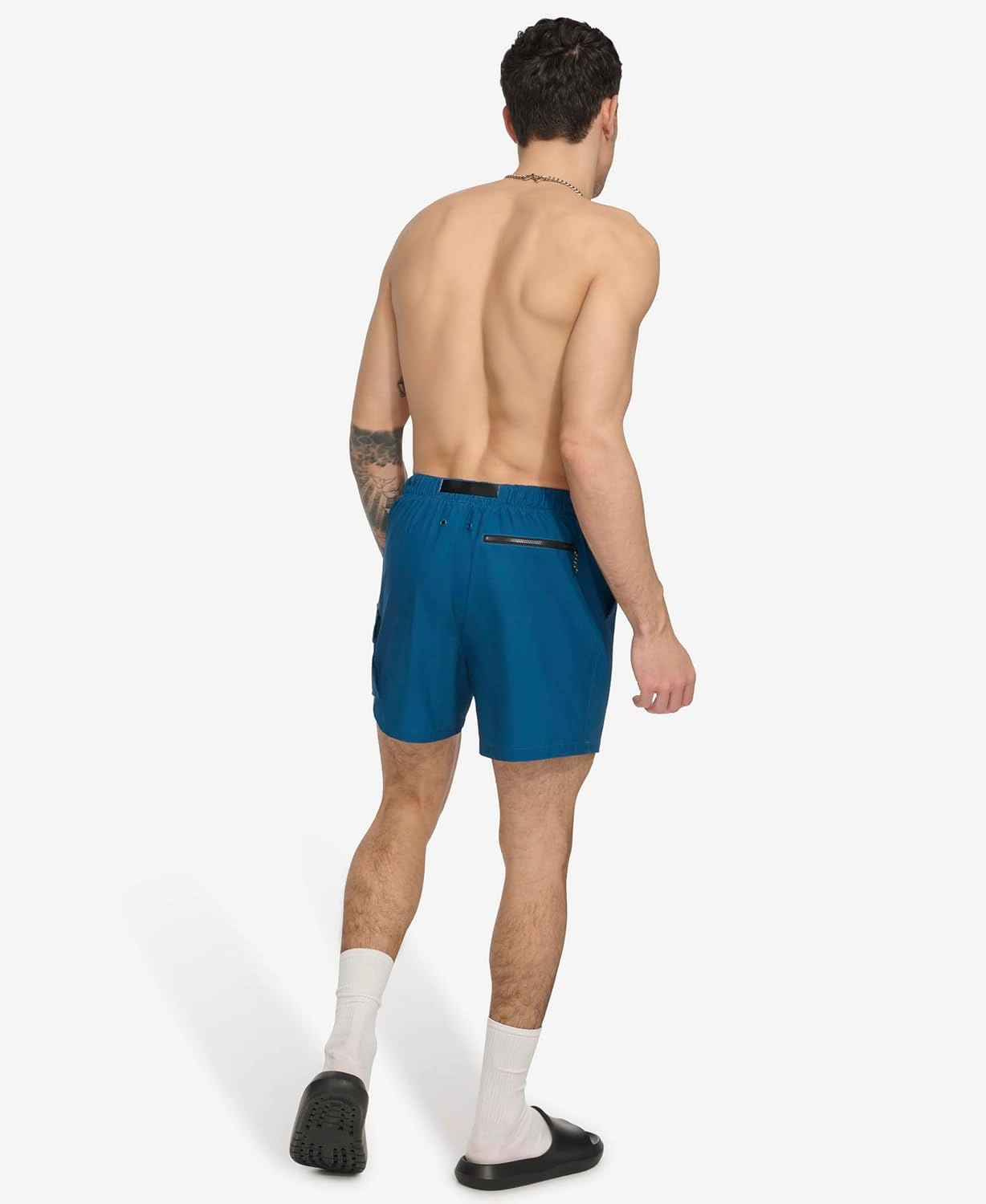 DKNY Men's Stretch Quick Dry Volley UPF 40  Protection Swim Trunk