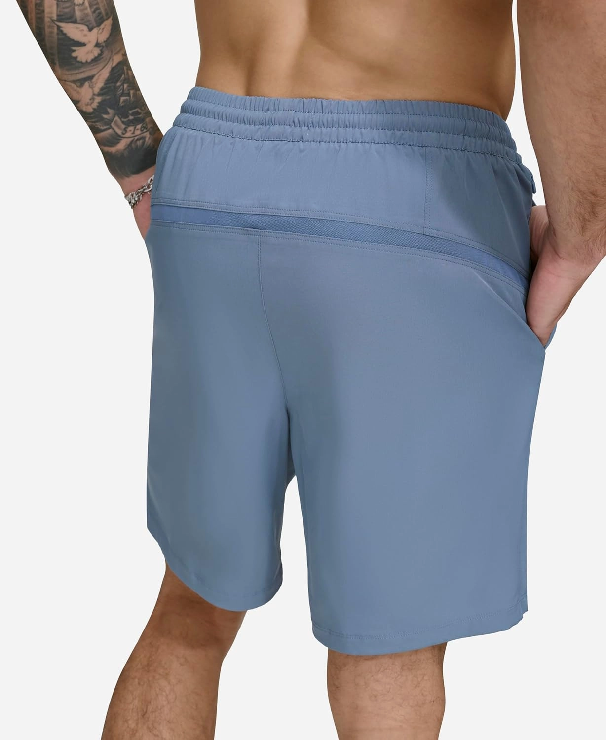 DKNY Men's Stretch Quick Dry Volley UPF 40  Protection Swim Trunk
