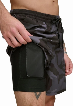 DKNY Men's Stretch Quick Dry Volley UPF 40  Protection Swim Trunk
