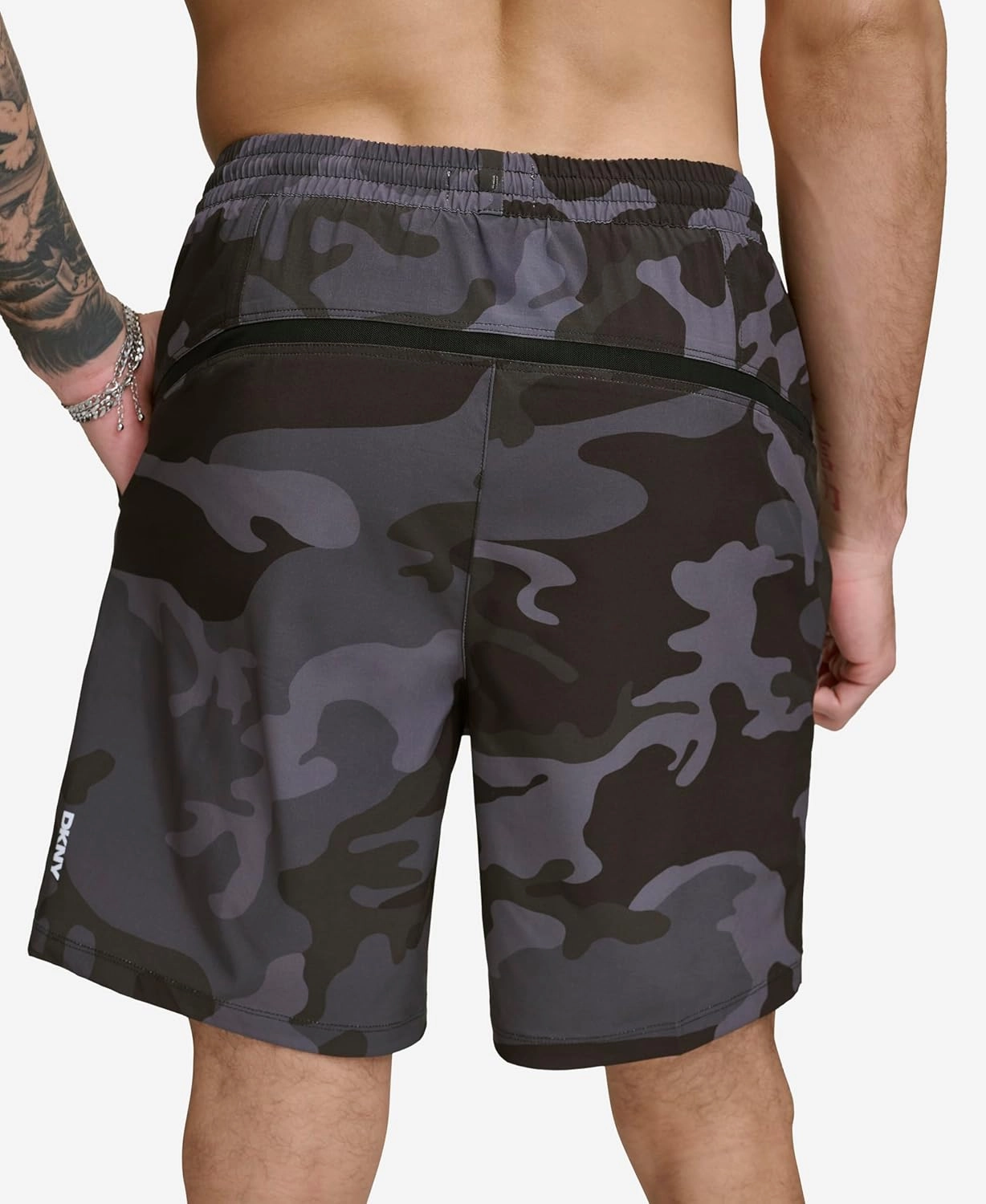 DKNY Men's Stretch Quick Dry Volley UPF 40  Protection Swim Trunk