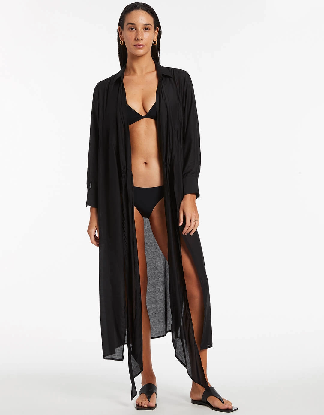 Dorsay Wrap Kaftan - Black