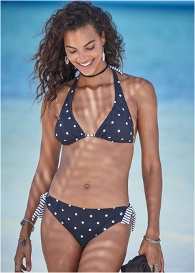 Dot Triangle Top - Striped Polka-Dot