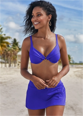 Draped Ring Underwire Top - Cobalt Blue