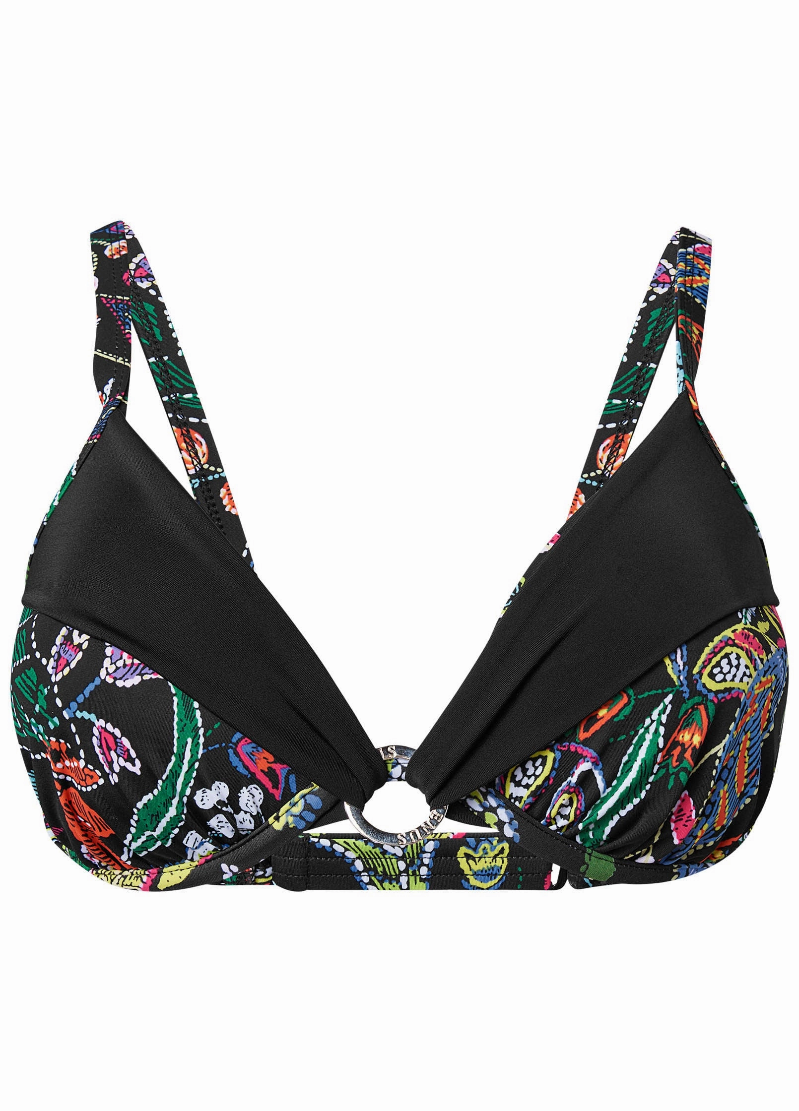 Draped Ring Underwire Top - Midnight Elegance