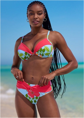 Draped Ring Underwire Top - Soft Meadow