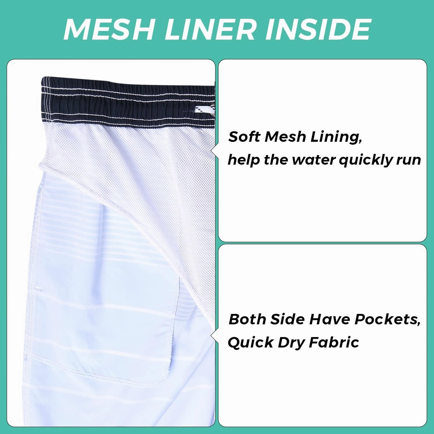 ELETOP Men's Swim Trunks Quick Dry Bathing Suit Swimming Board Shorts Mesh Lining Beach Swimwear