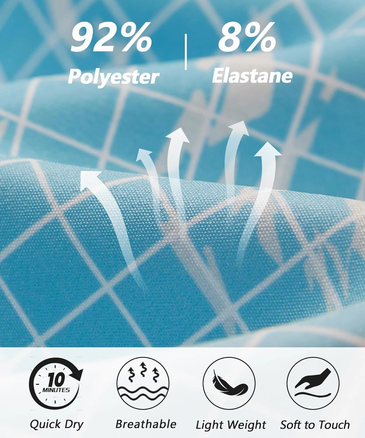 ELETOP Men's Swim Trunks Quick Dry Bathing Suit Swimming Board Shorts Mesh Lining Beach Swimwear