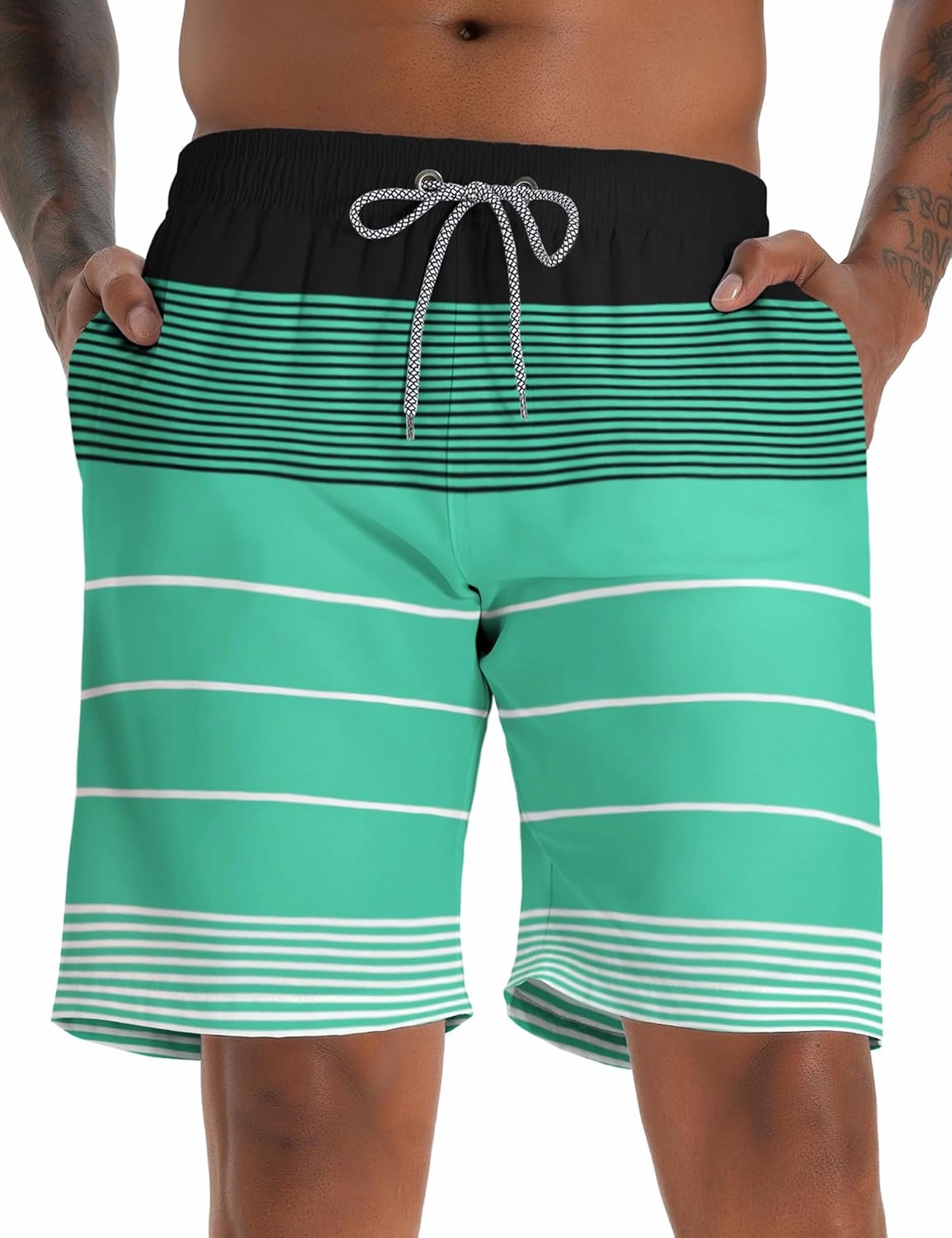ELETOP Men's Swim Trunks Quick Dry Bathing Suit Swimming Board Shorts Mesh Lining Beach Swimwear