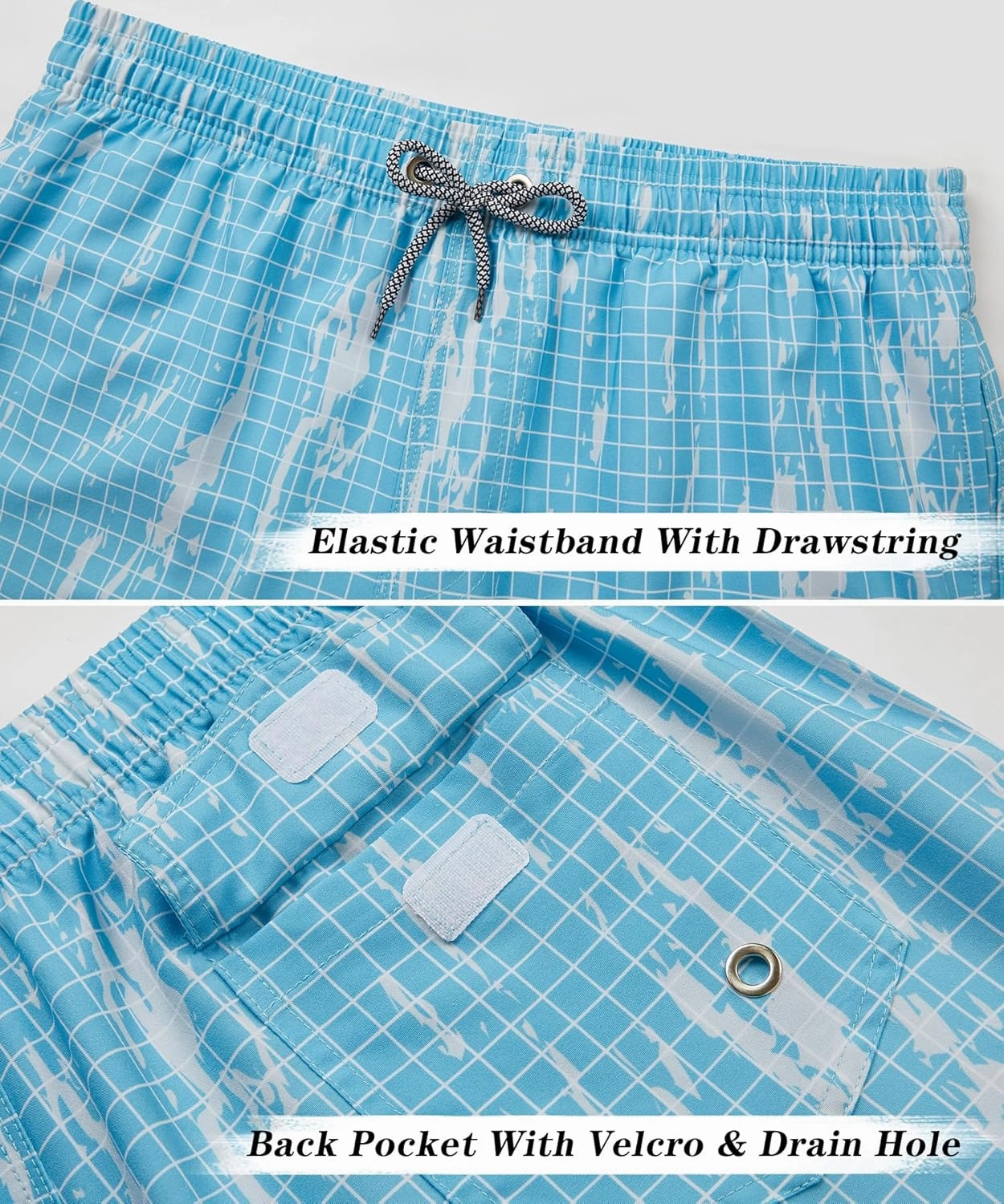 ELETOP Men's Swim Trunks Quick Dry Bathing Suit Swimming Board Shorts Mesh Lining Beach Swimwear