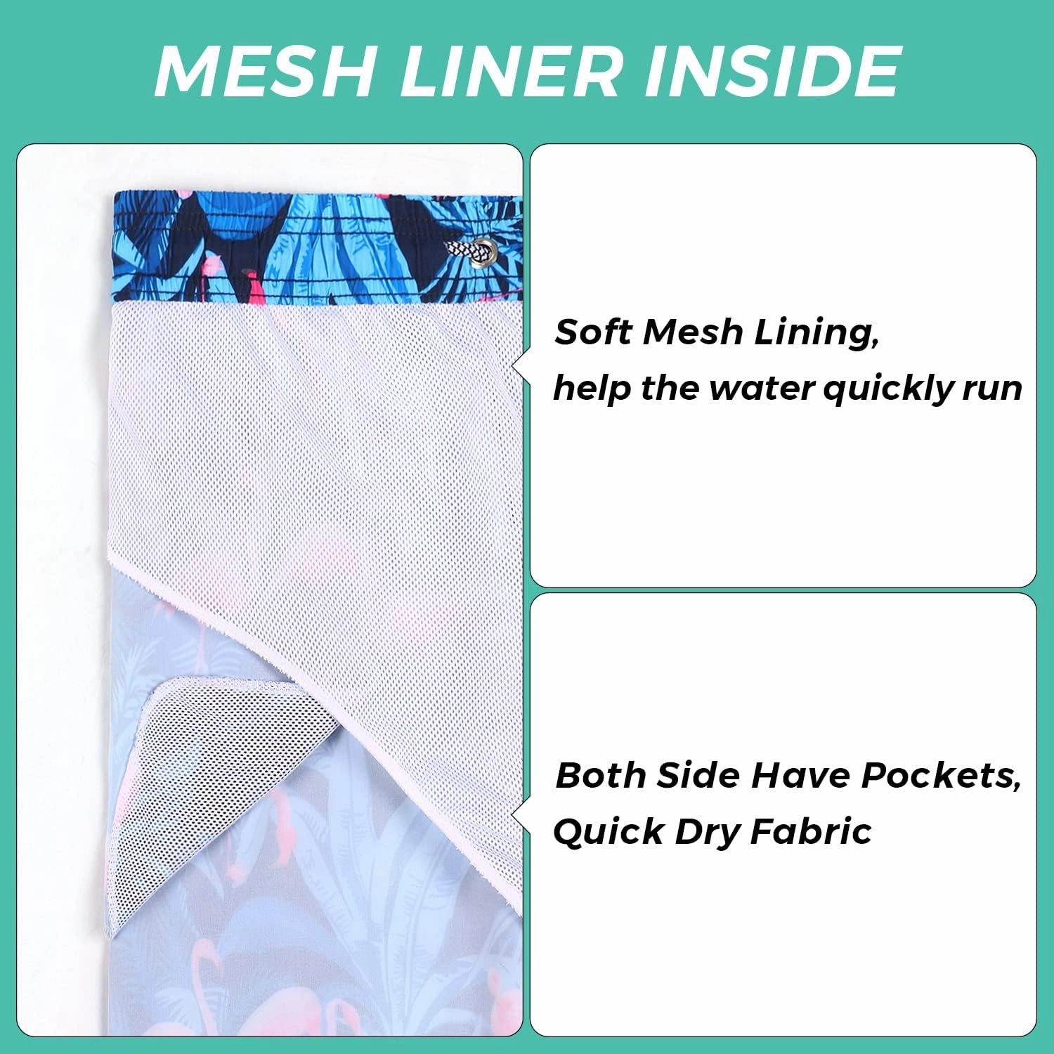 ELETOP Men's Swim Trunks Quick Dry Bathing Suit Swimming Board Shorts Mesh Lining Beach Swimwear