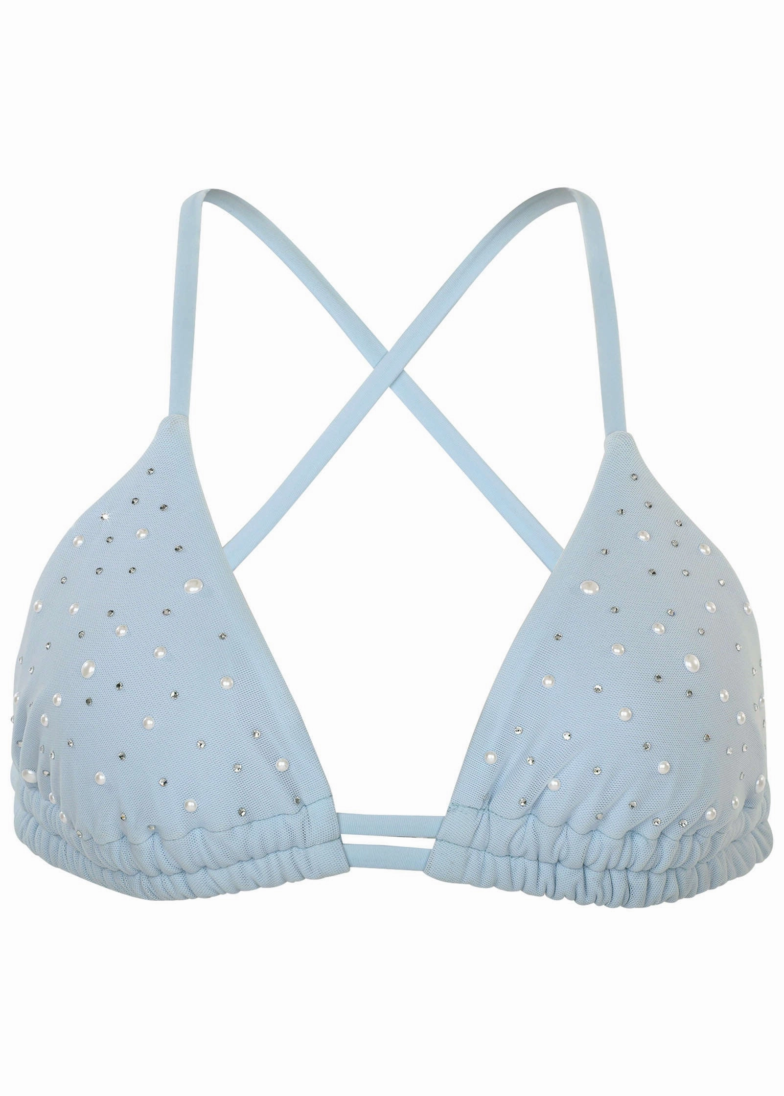 Embellished Triangle Top - Light Blue
