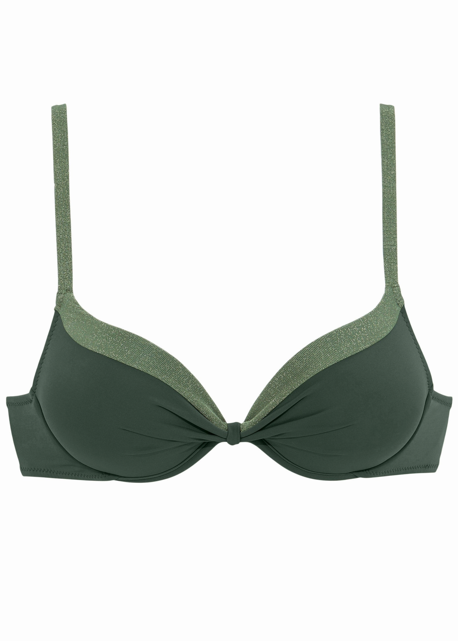 Enhancer Bikini Top - Olive Green Multi