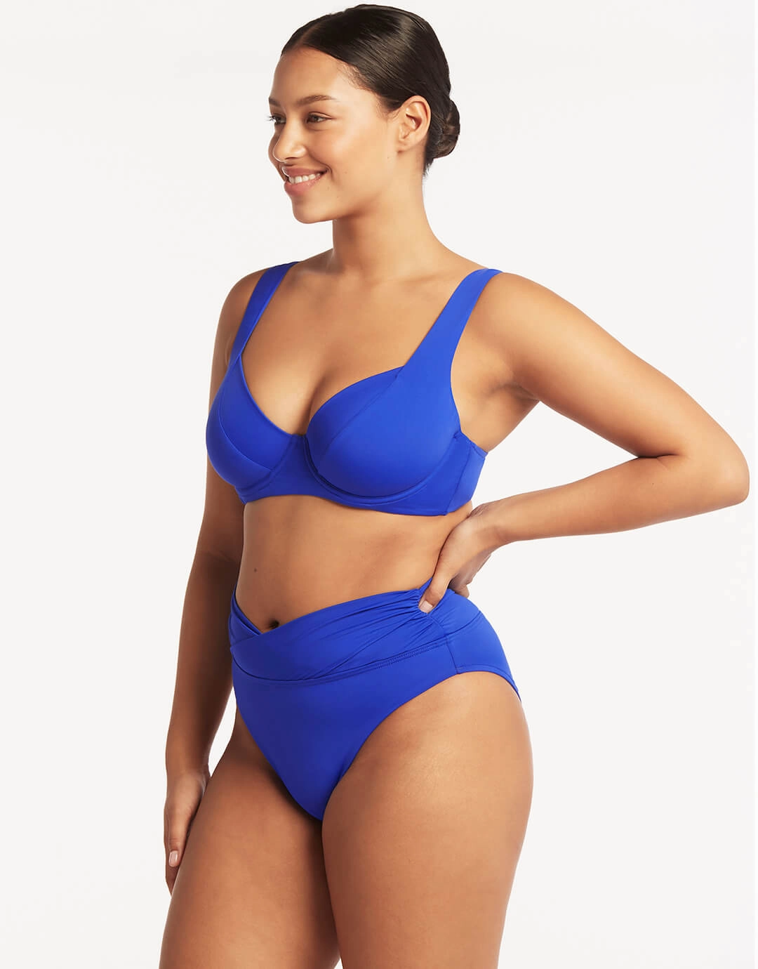 Essentials Underwired C/D Cup Bikini Top - Cobalt