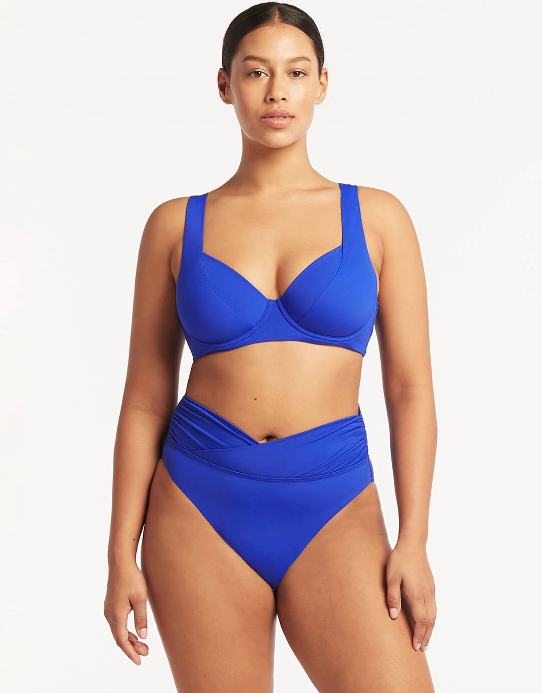 Essentials Wrap High Waist Bikini Pant - Cobalt