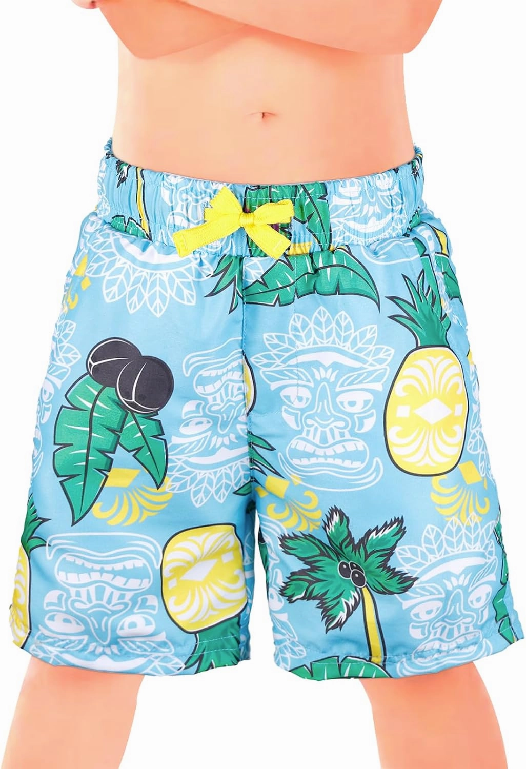 ESTAMICO Boys' Quick Dry Beach Swim Trunk Printed Board Shorts with Pockets