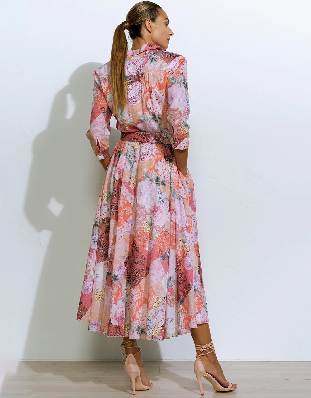 Euphoria Belted Shirt Dress - Rose Infusion