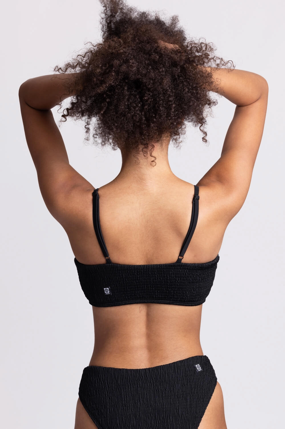 Eva Smocked Bikini Top - Black