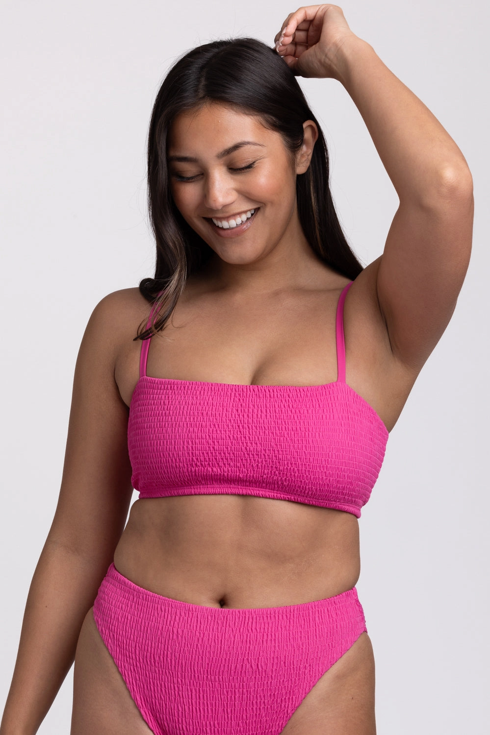 Eva Smocked Bikini Top - Snapdragon
