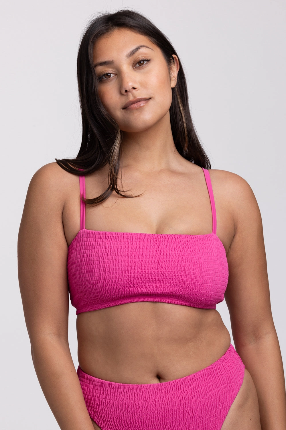 Eva Smocked Bikini Top - Snapdragon