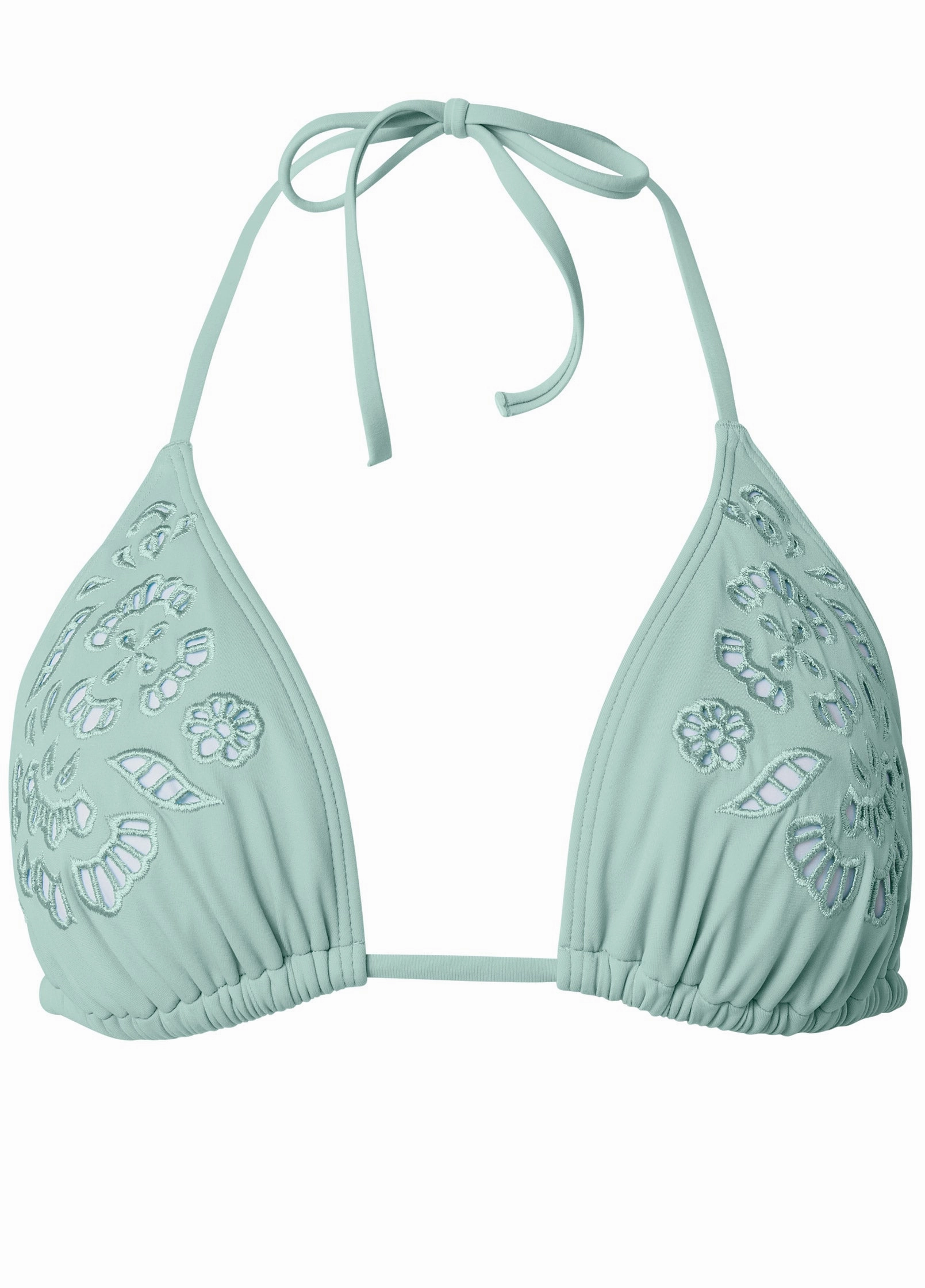 Eyelet Cutout Triangle Top - Blue Endeavor & Pearl White