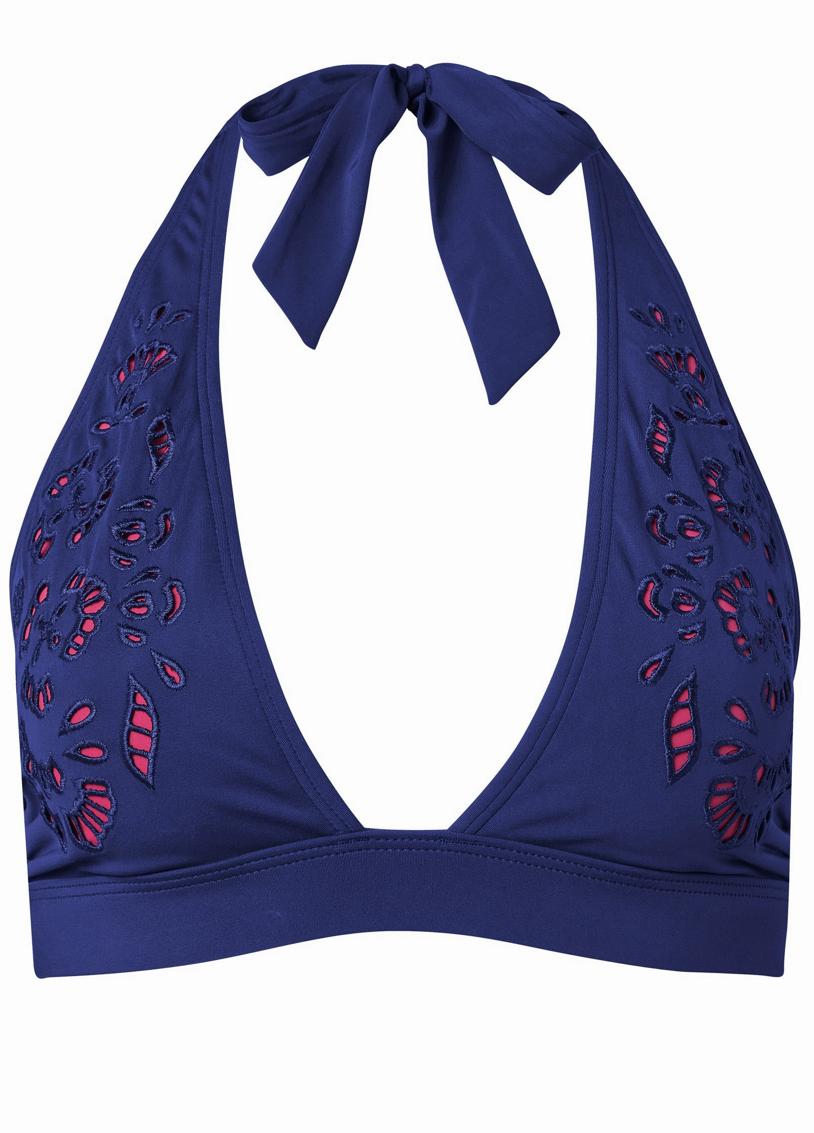 Eyelet Halter Top - Ultramarine Blue & Sunset Pink