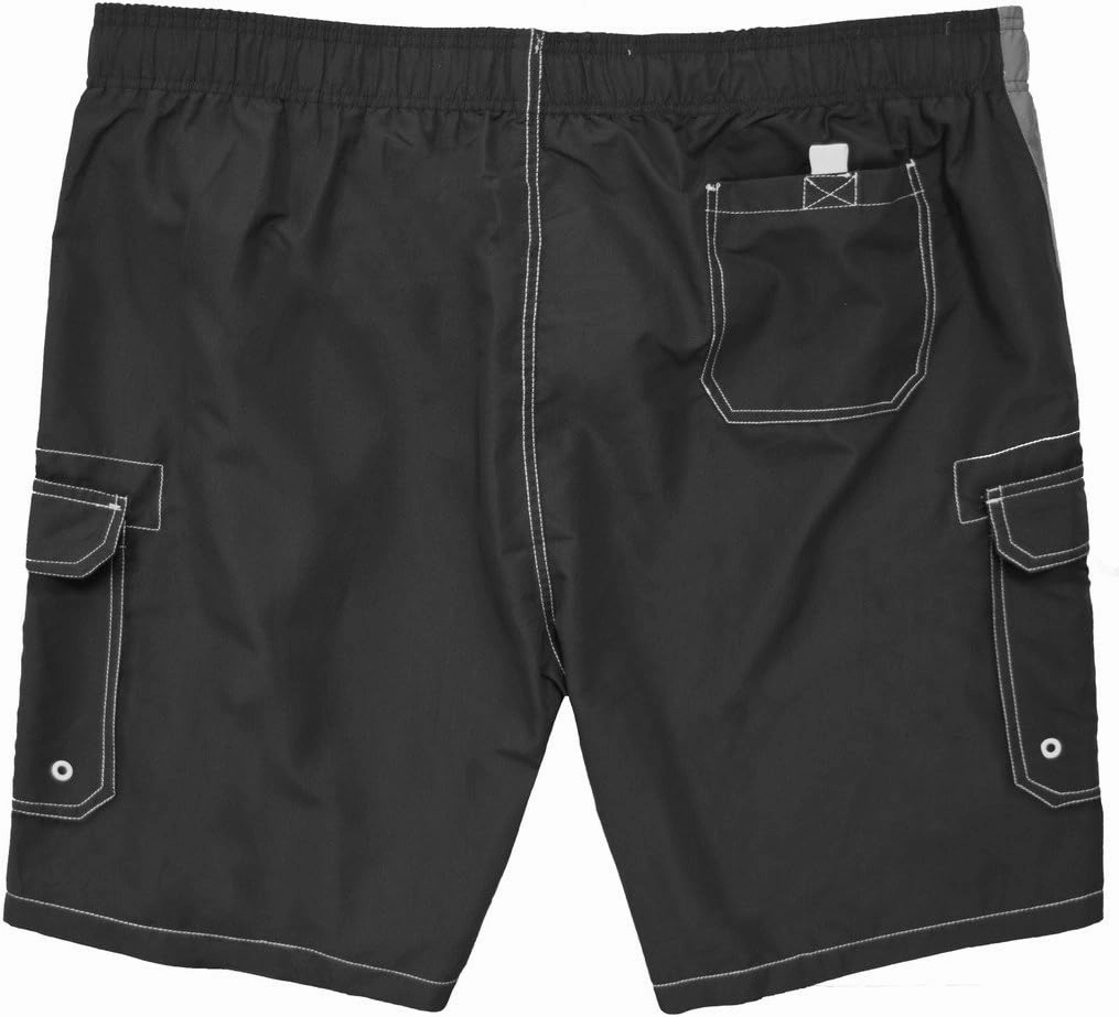 Falcon Bay Big Men's Cargo Swim Trunks - Tropical Print