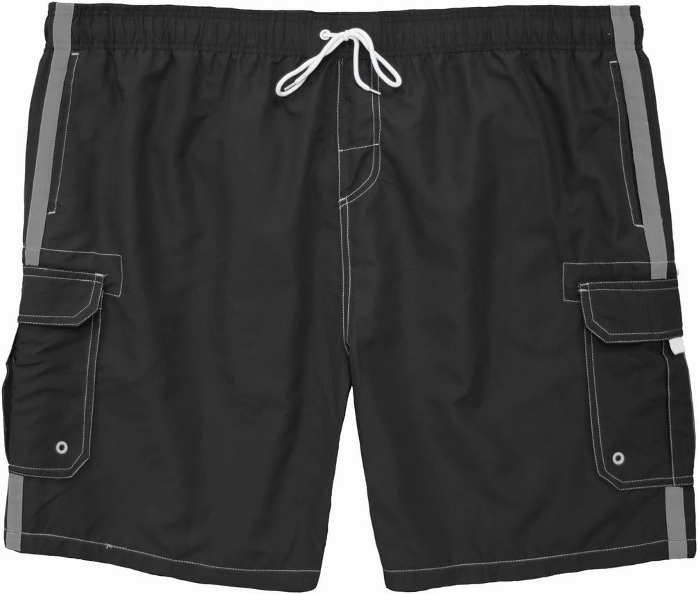 Falcon Bay Big Men's Cargo Swim Trunks - Tropical Print