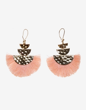 Fan Earrings - Pink