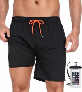 Fasker Mens Swim Trunks with Compression Liner 7" Inseam Quick Dry Bathing Suit Beach Shorts Swimming Trunks with Pockets