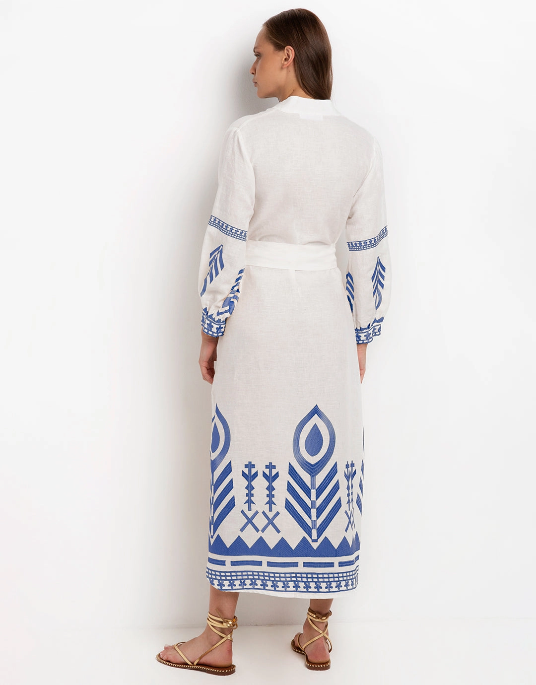 Feathers Kimono - White and Blue
