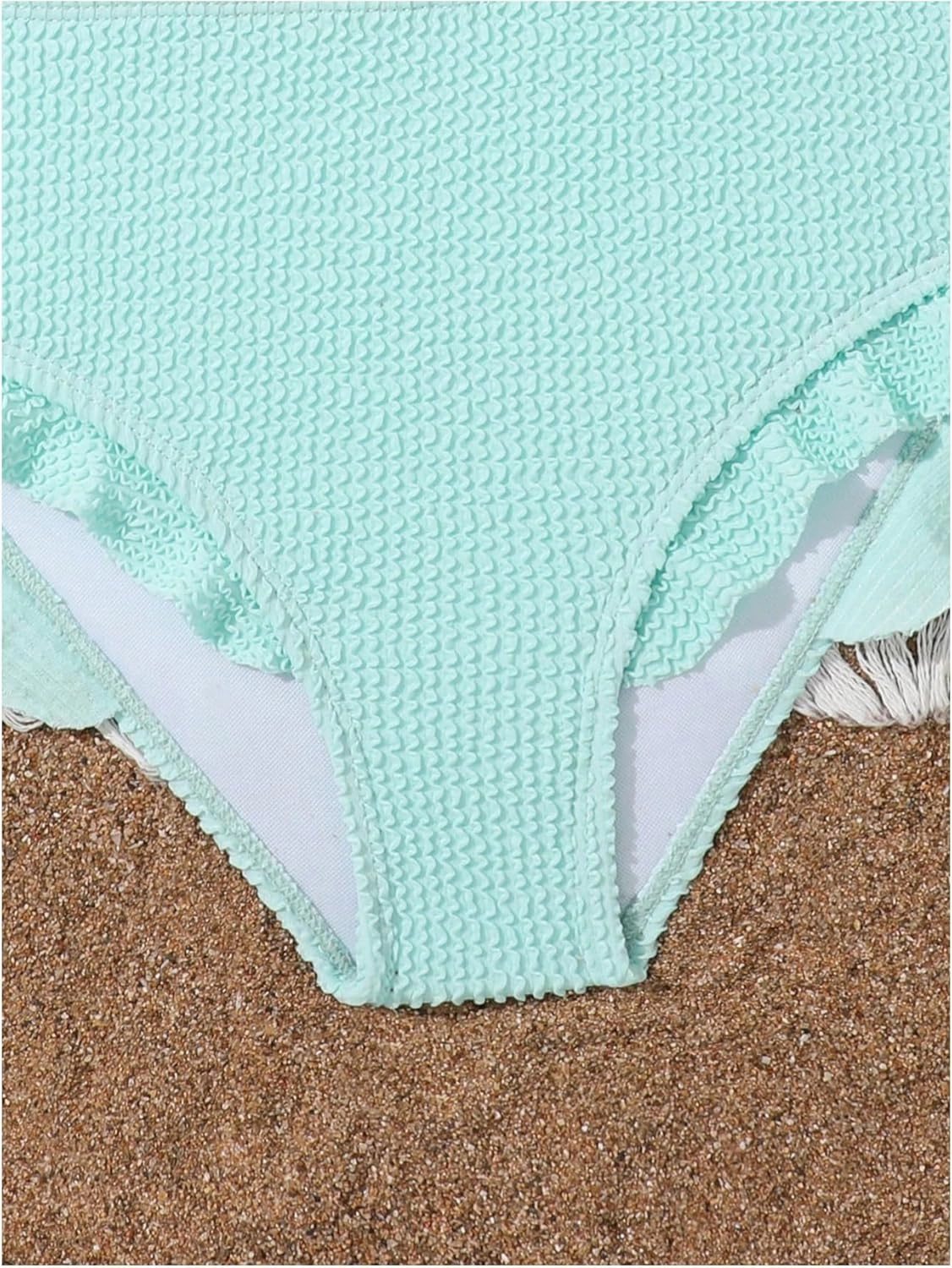 Floerns Girl's 2 Piece Bathing Suit Ruffle Trim Summer Bikini Swimsuit