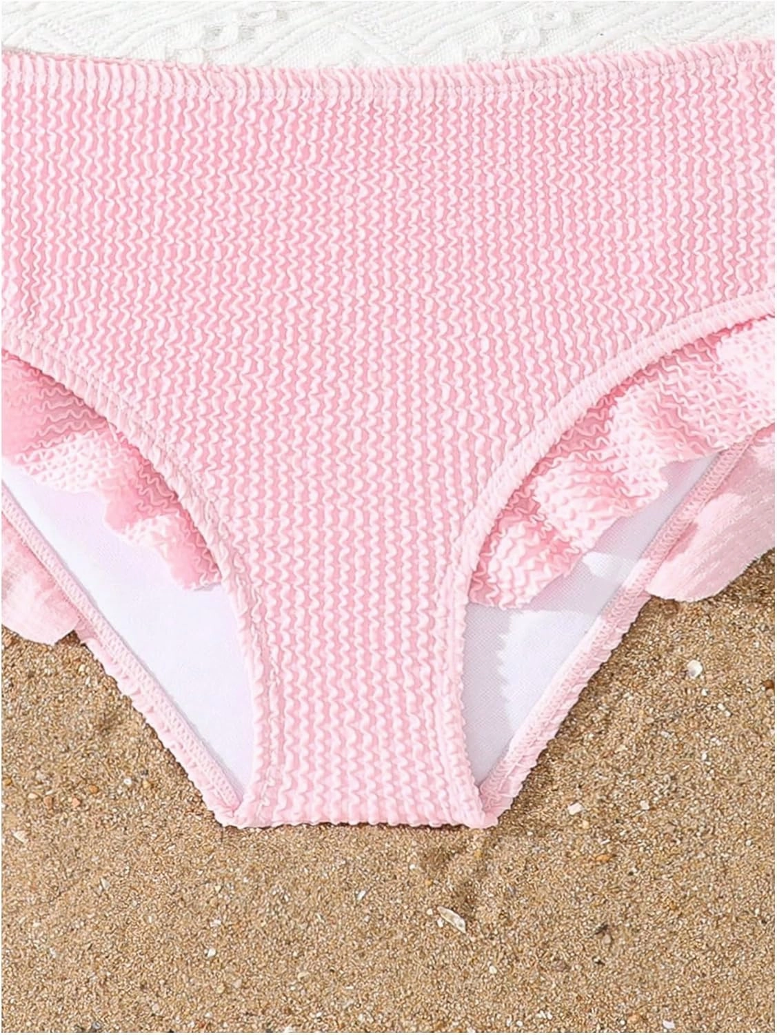 Floerns Girl's 2 Piece Bathing Suit Ruffle Trim Summer Bikini Swimsuit