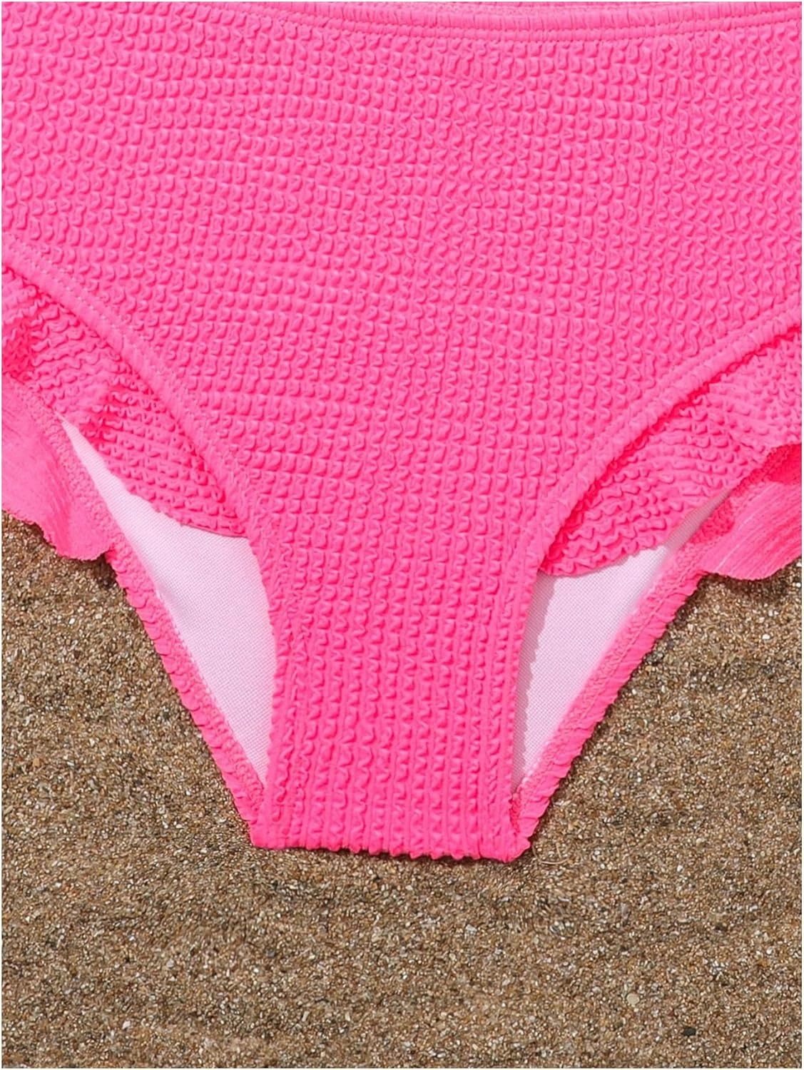Floerns Girl's 2 Piece Bathing Suit Ruffle Trim Summer Bikini Swimsuit