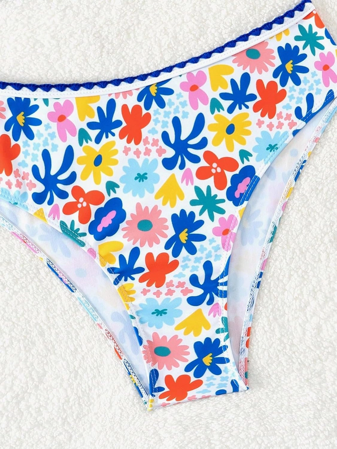 Floerns Women's Boho Two Piece High Waist Bathing Suit Bandeau Swimsuit