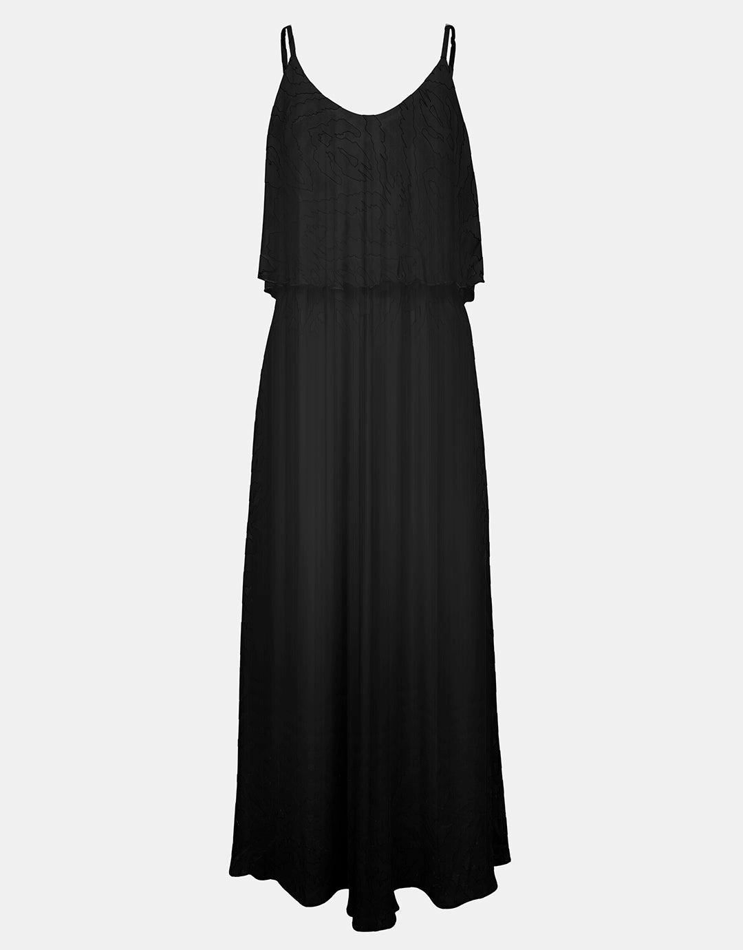 Flounce Maxi Dress - Black