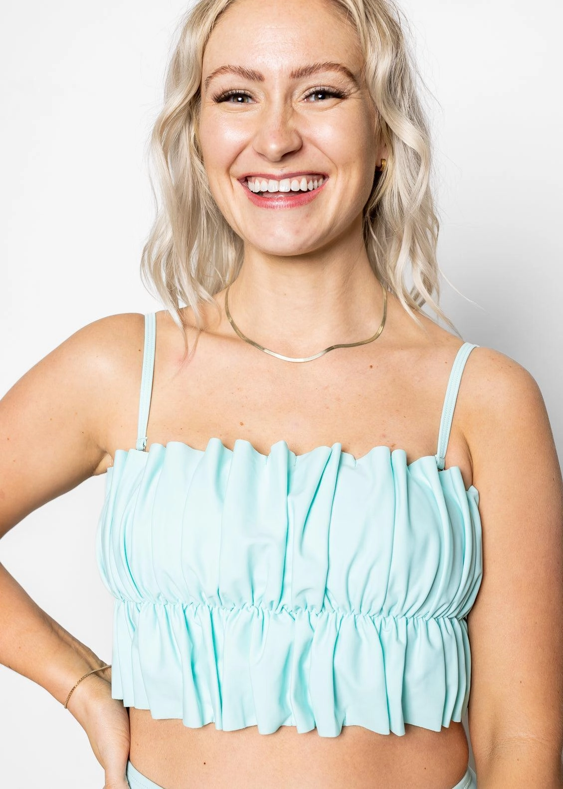 Fresh Mint | Oversized Ruffle Top